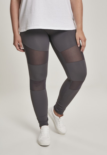 Urban Classics Damen Leggings Ladies Tech Mesh Leggings Raw Grey