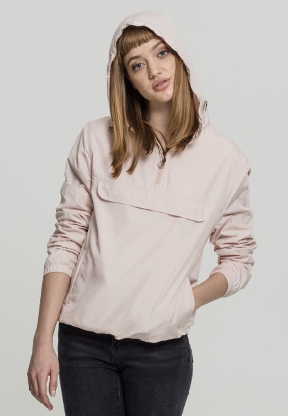 Urban Classics Women Sweatshirt Ladies Basic Pull Over Jacket Light Pink