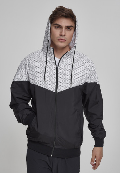 Urban Classics Jacke Pattern Arrow Windrunner Black/White
