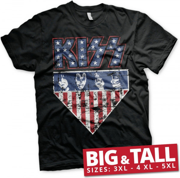 Kiss Stars & Stripes Big & Tall T-Shirt Black