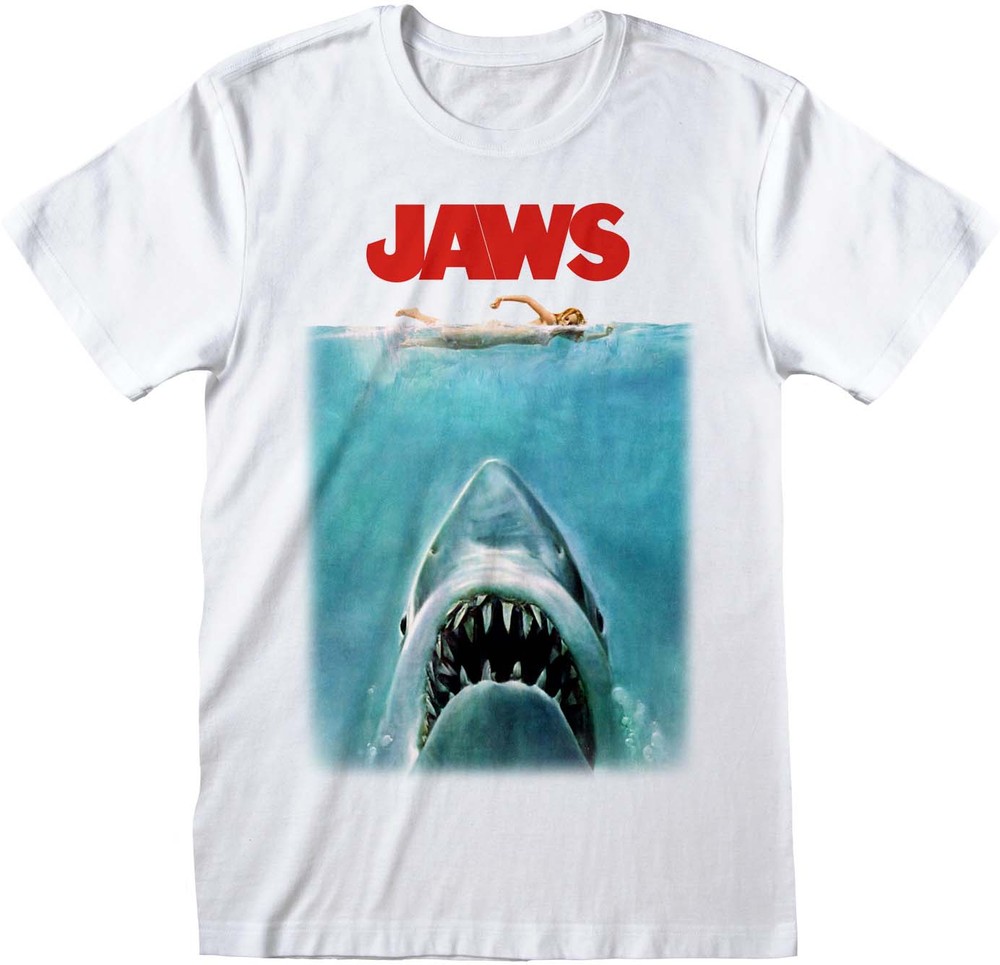 Jaws - Poster T-Shirt Weiß - Herren / Unisex