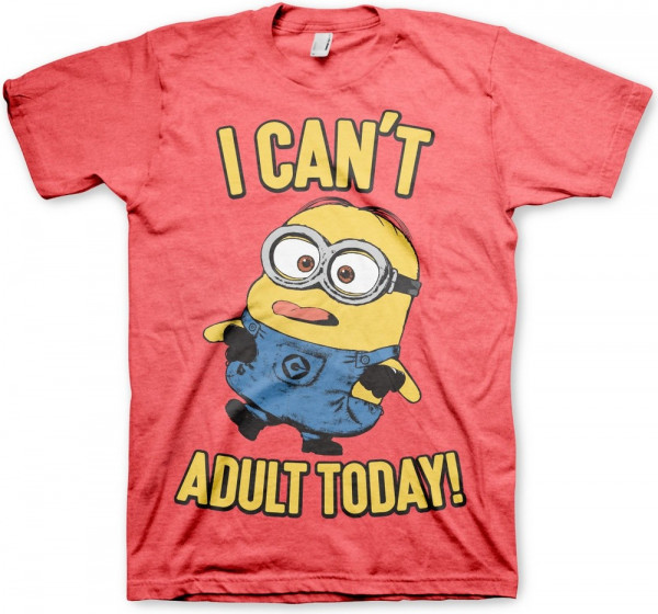 Minions I Can't Adult Today T-Shirt Red-Heather