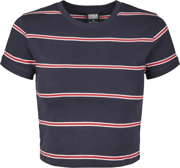 Urban Classics Damen T-Shirt Ladies Yarn Dyed Skate Stripe Cropped Tee