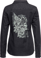 Queen Kerosin Damen Snake Girl Washed Joggdenim Shirt Schwarz Queen Kerosin Damen Snake Girl Washed Joggdenim Shirt Schwarz