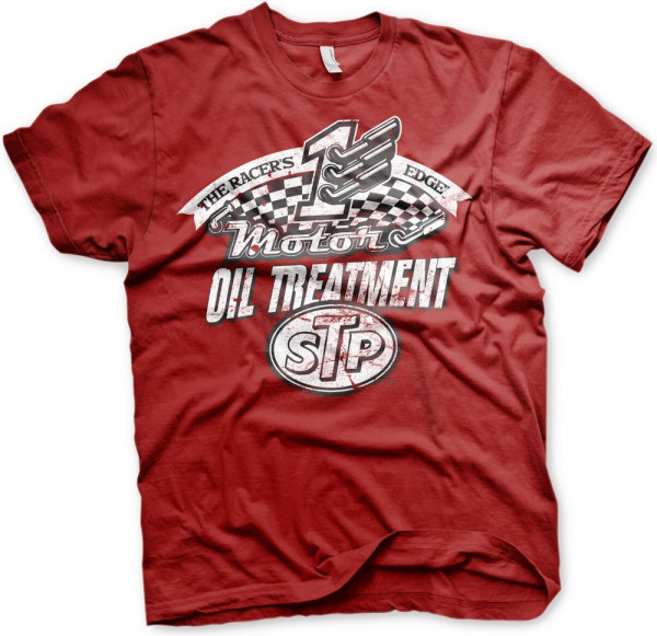 STP Oil Treatment Distressed T-Shirt Tango-Red