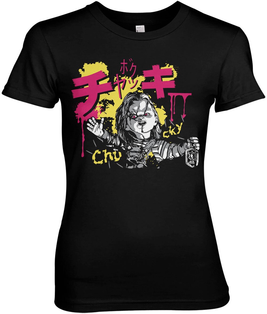 Chucky Graffiti Girly Tee Damen T-Shirt Schwarz - Damen