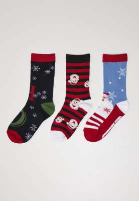 Urban Classics Grumpy Santa Weihnachtsstrümpfe – 3er Pack Unisex Socken, Wadenhoch Mit Weihnachtsmotiv