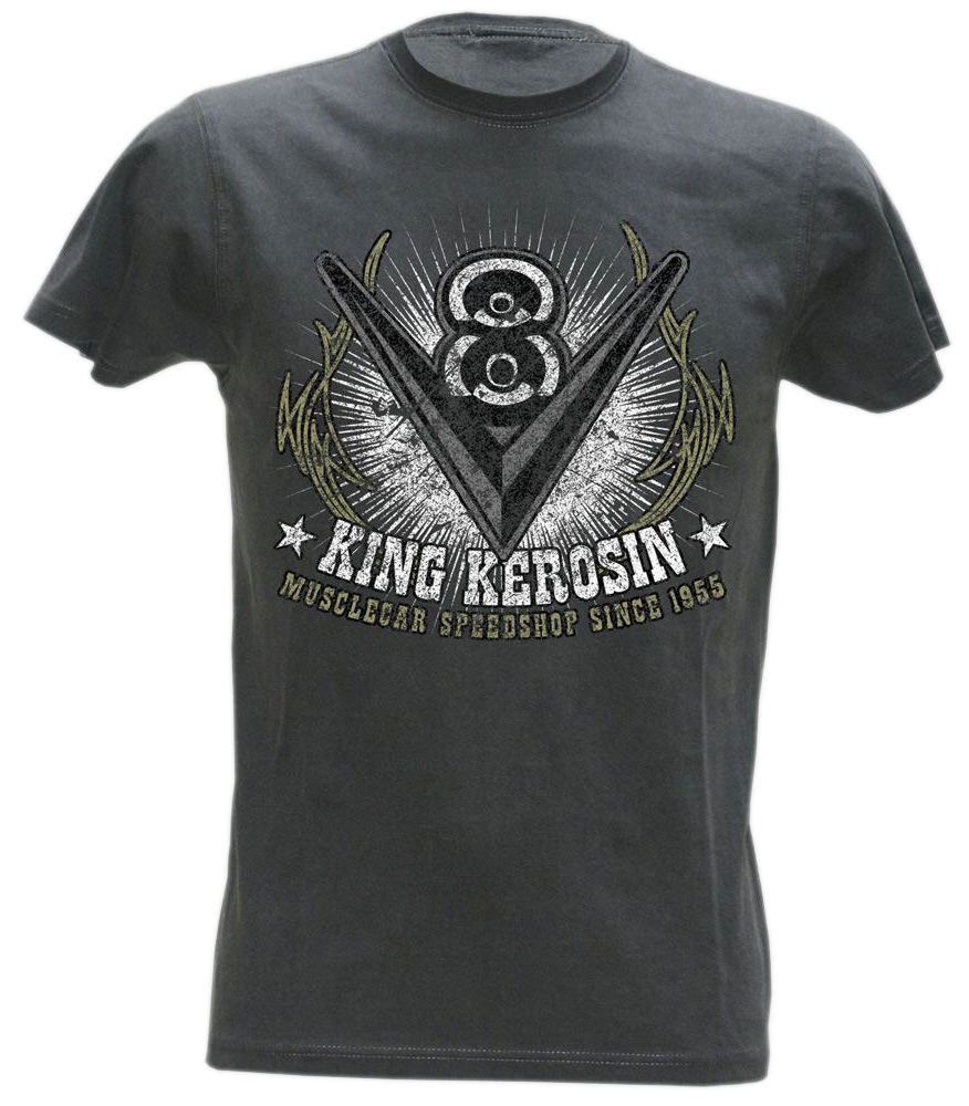 T-shirt King Kerosin Homme - Style Rétro Pin-up - Coton - Noir - Bombers