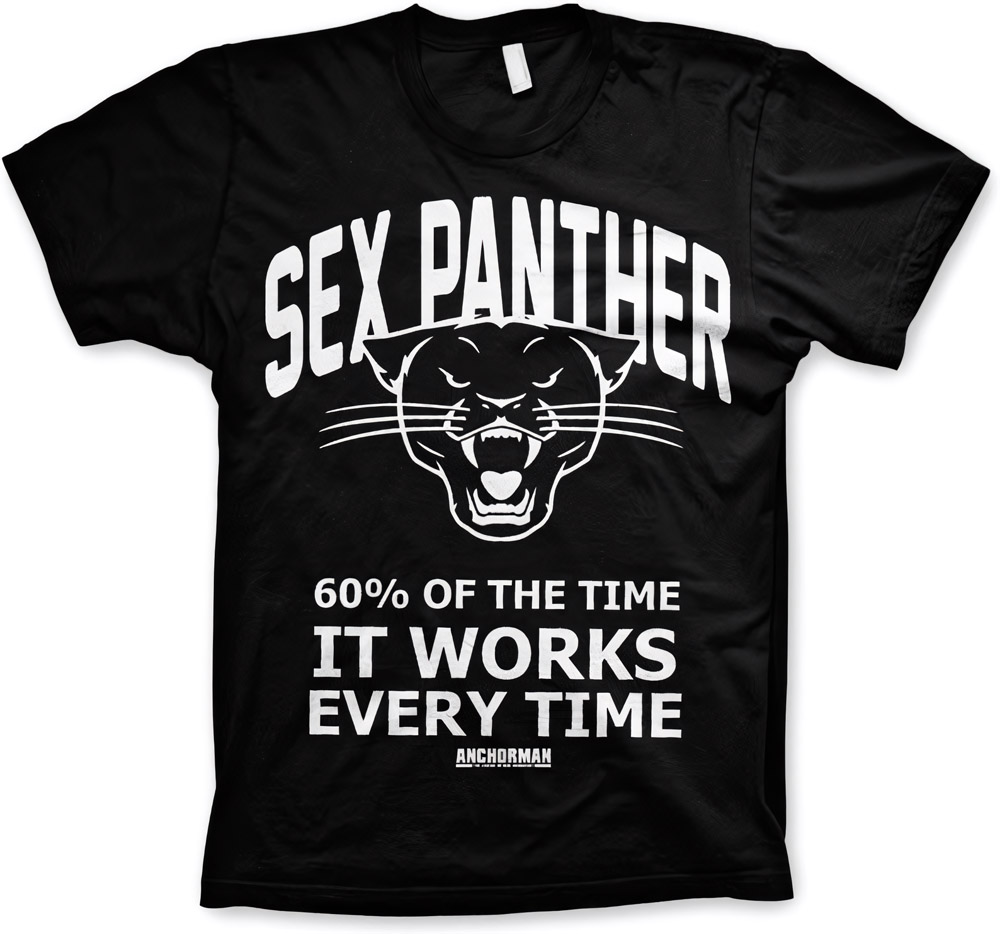 Anchorman Sex Panther T-Shirt Schwarz - Herren / Unisex