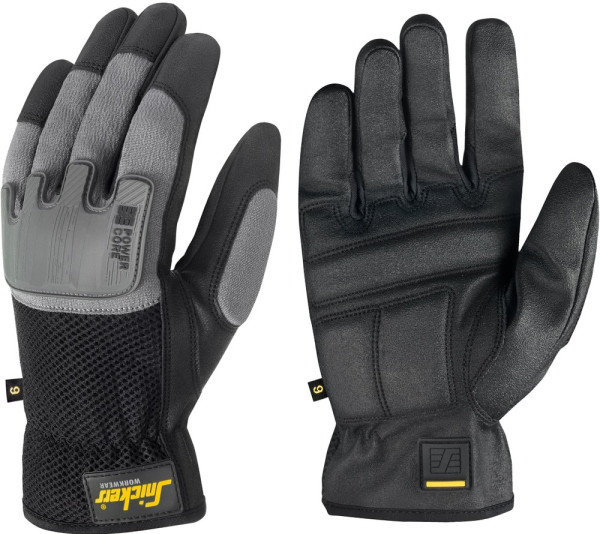 Snickers Arbeitshandschuhe Power Core Handschuhe Schwarz/Steingrau