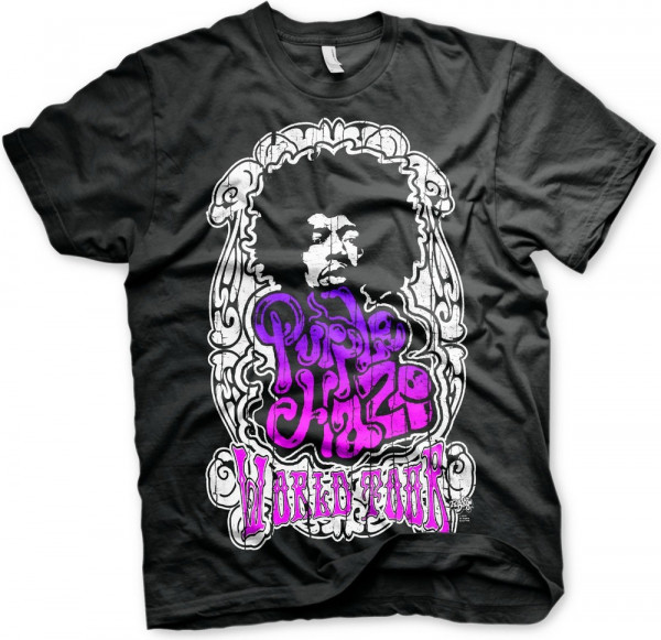 Jimi Hendrix Purple Haze World Tour T-Shirt Black