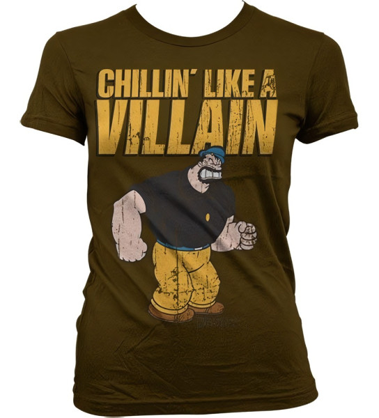 Popeye Chillin'Like A Villain Girly T-Shirt Damen Brown
