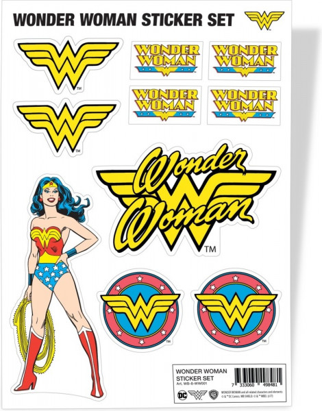 Wonder Woman Sticker Set Aufkleber Multicolor