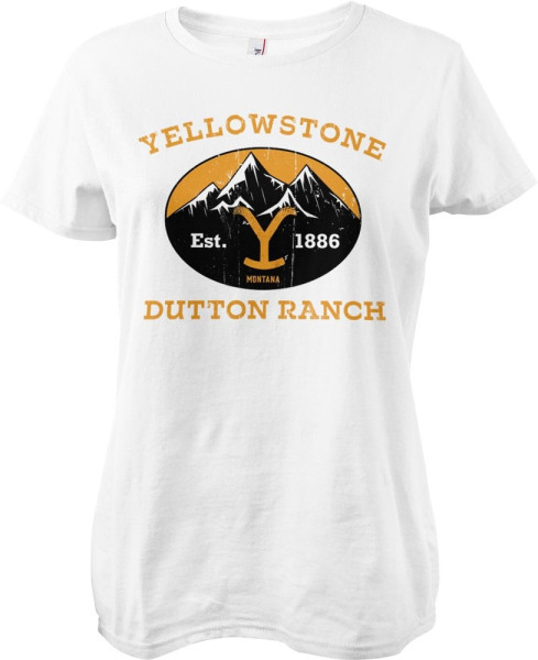 Yellowstone Dutton Ranch Montana Est. 1883 Girly Tee Damen T-Shirt White