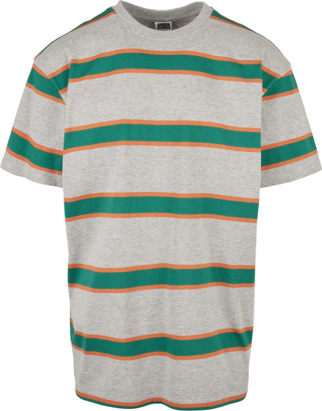 Urban Classics T-Shirt Light Stripe Oversize Tee Grey/Junglegreen