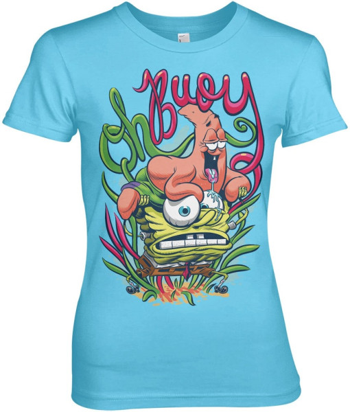 Spongebob Oh Boy Girly Tee Damen T-Shirt Skyblue