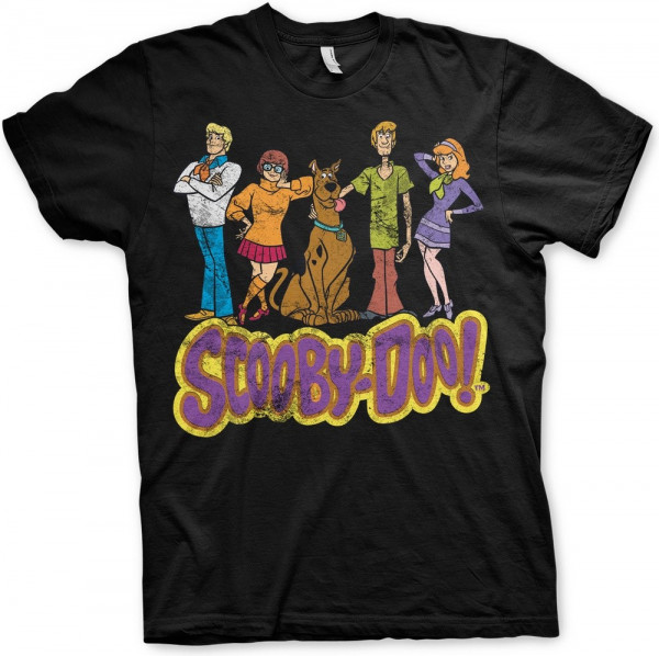 Team Scooby Doo Distressed T-Shirt Black