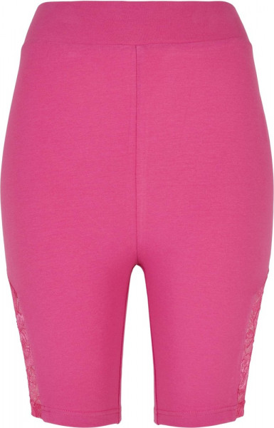 Urban Classics Damen Ladies High Waist Lace Inset Cycle Shorts Brightviolet