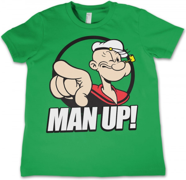 Popeye Man Up! Kids T-Shirt Kinder Green