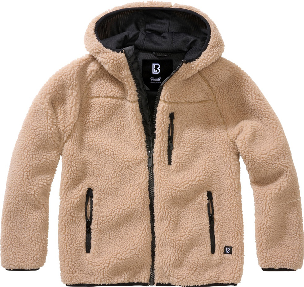 Brandit Kinder Jacke Kids Teddyfleecejacket, Hood Camel - Herren / Unisex