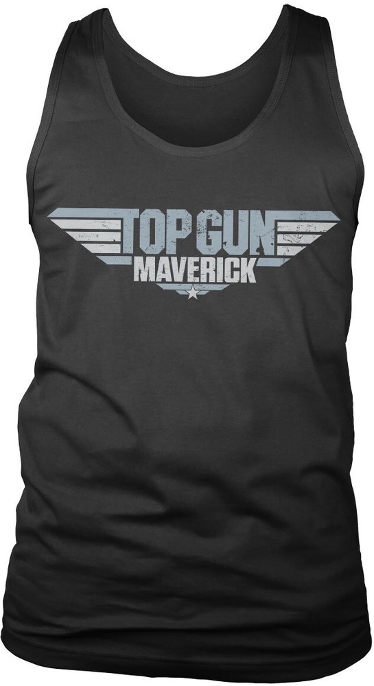 Top Gun Maverick Distressed Logo Tank Top Schwarz - Herren / Unisex