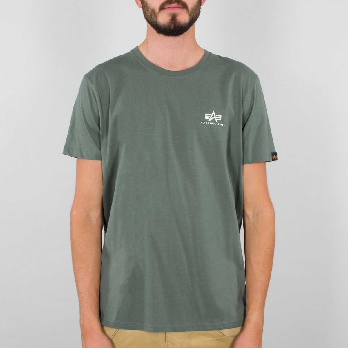 Alpha Industries Basic T Small Logo T-Shirt / Unisex Vintage Grün - Herren / Unisex
