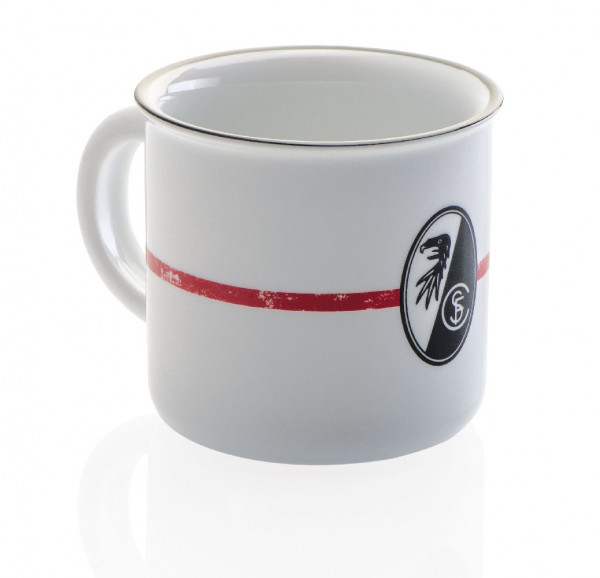 SC Freiburg Tasse Emaille-Optik Fussball
