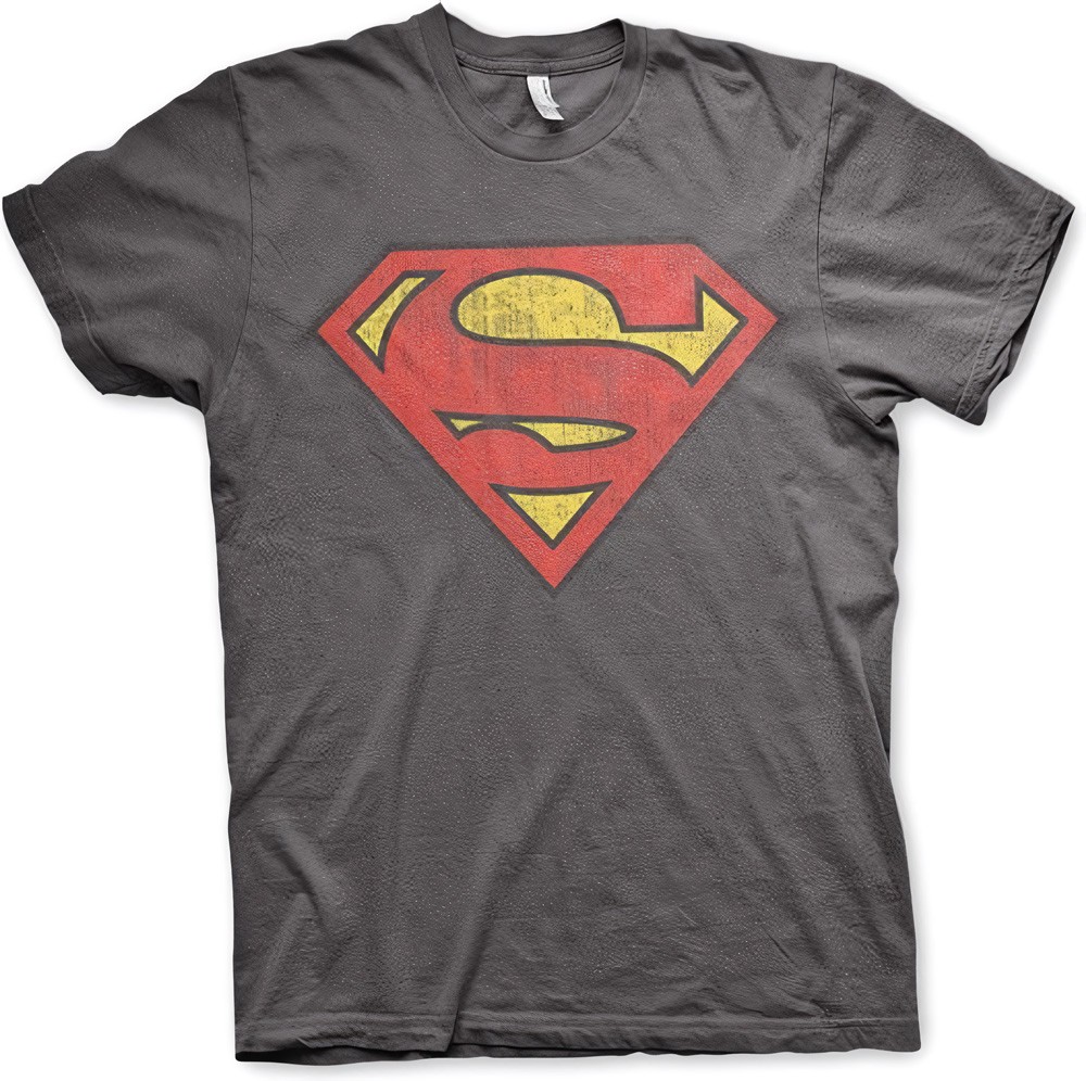 Superman Washed Shield T-Shirt Dark-Grau - Herren / Unisex