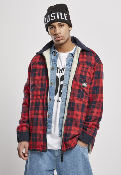 Southpole Jacket Check Flannel Sherpa Jacket Red