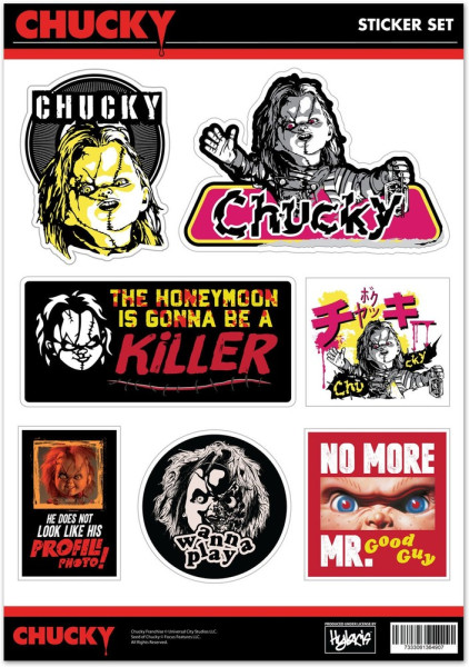 Chucky Sticker Set Aufkleber Multicolor