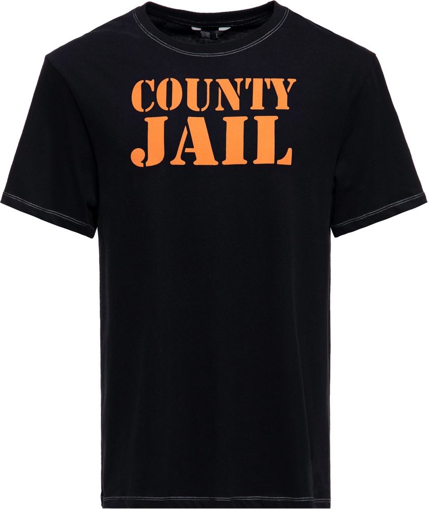 King Kerosin T-Shirt Contrast Seam "County Jail" KKI41068 - Herren / Unisex