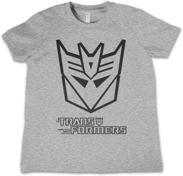 Transformers Decepticon Monotone Kids T-Shirt Heathergrey