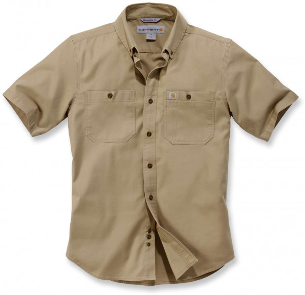 Carhartt Herren Shirt Lw Rigby Solid S/S Shirt Dark Khaki
