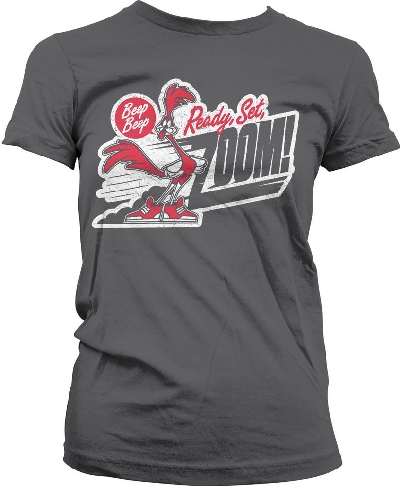 Looney Tunes Road Runner BEEP BEEP Girly Tee Damen T-Shirt Dark-Grau - Damen