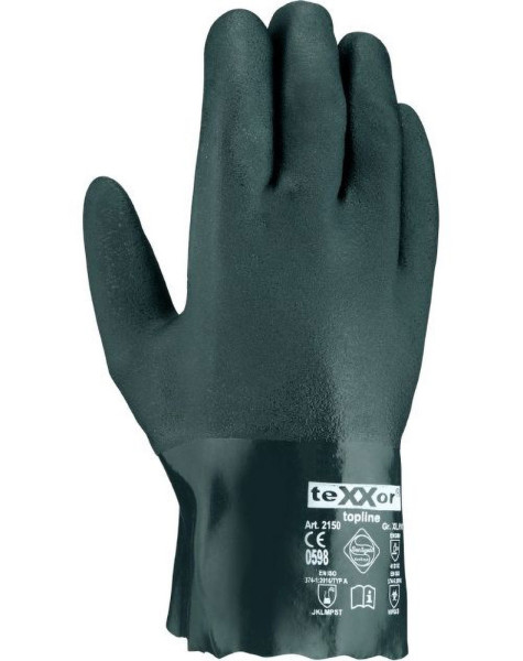 teXXor Topline Chemikalienschutz-Handschuhe Pvc Grün (12 Paar) 2150