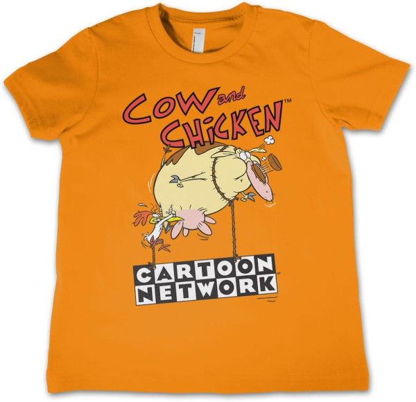 Cow And Chicken Balloon Kids T-Shirt Orange