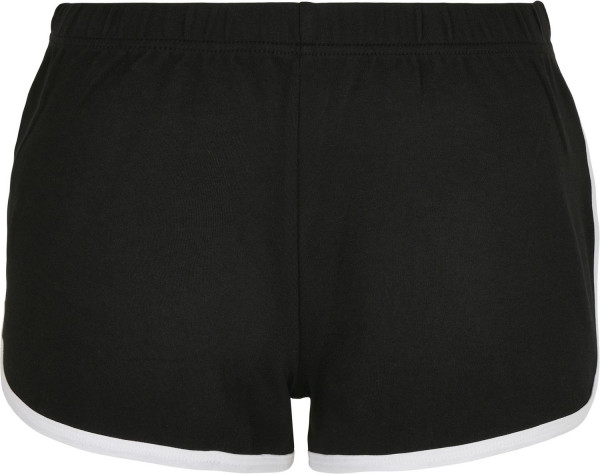 Urban Classics Damen Ladies Organic Interlock Retro Hotpants Black/White