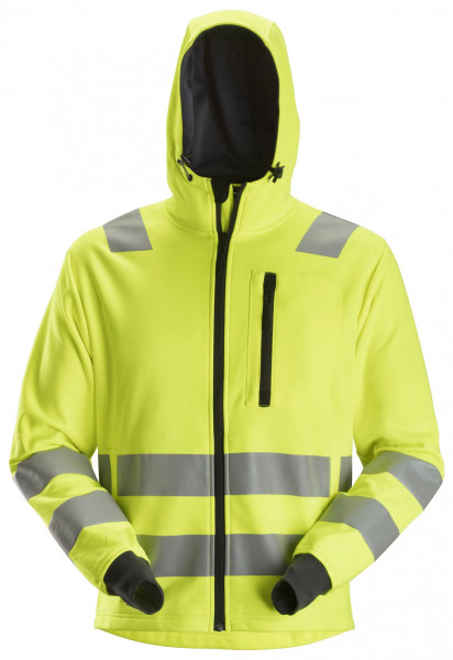 Snickers AllroundWork Hi-Vis Hoodie m. Reißverschluss, Kl. 2/3, EN 20471 High-Vis Gelb