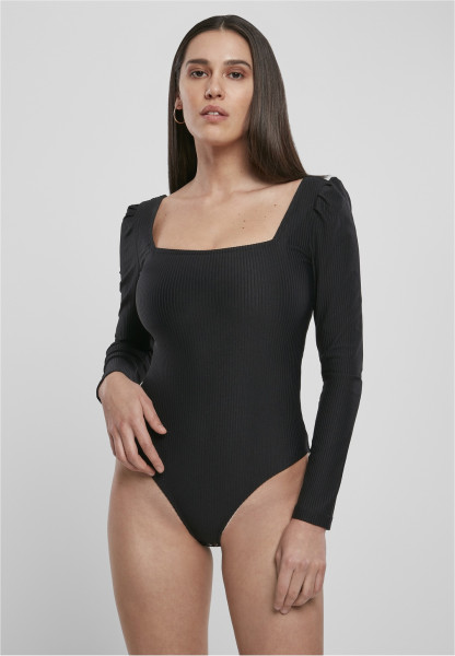Urban Classics Body Ladies Rib Puffer Sleeve Body LS Black