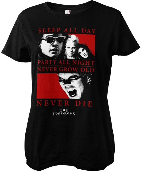 Lost Boys Sleep All Day - Party All Night Girly Tee Female Shirt Black