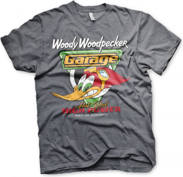 Woody Woodpecker Garage T-Shirt Dark-Heather