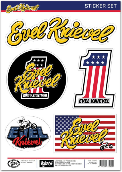 Evel Knievel Sticker Set Aufkleber Multicolor