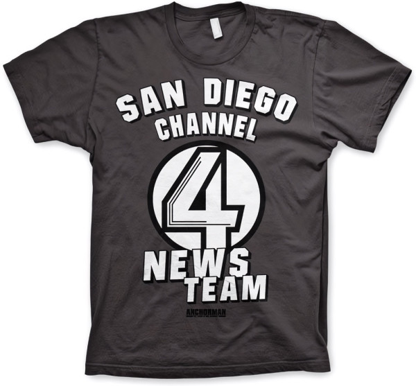 Anchorman San Diego Channel 4 T-Shirt Dark-Grey