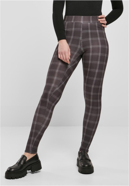 Urban Classics Damen Ladies Soft Aop Leggings Blackcheck