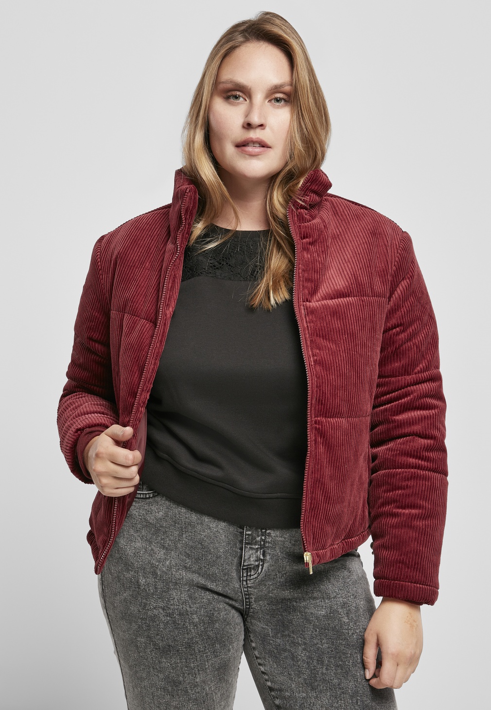 Urban Classics Women Winter Jacket Ladies Corduroy Puffer Jacket ...