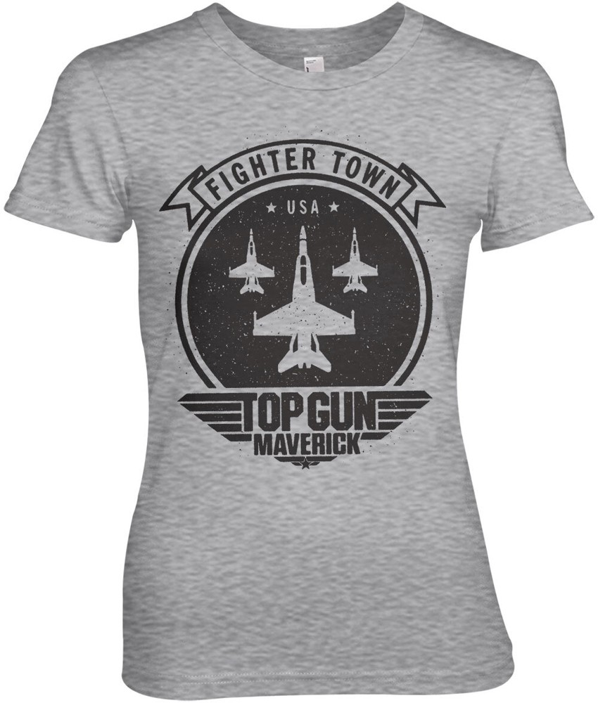 Top Gun Maverick Fighter Town Girly Tee Damen T-Shirt Heather-Grau - Damen