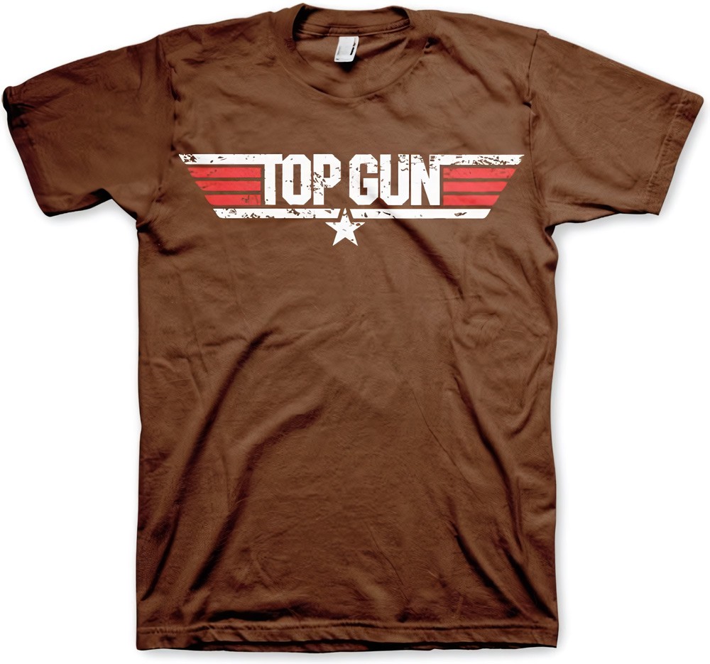 Top Gun Distressed Logo T-Shirt Braun - Herren / Unisex