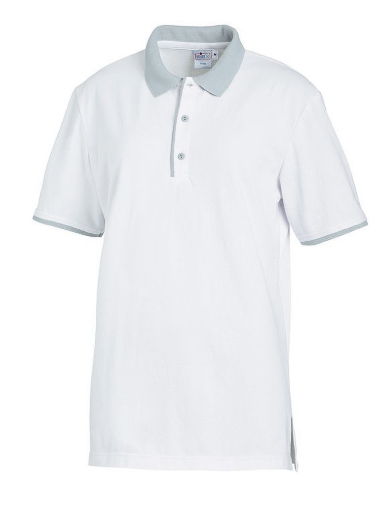 Leiber Polo-Shirt 08/2742/0129 Weiß/Silber - Herren / Unisex