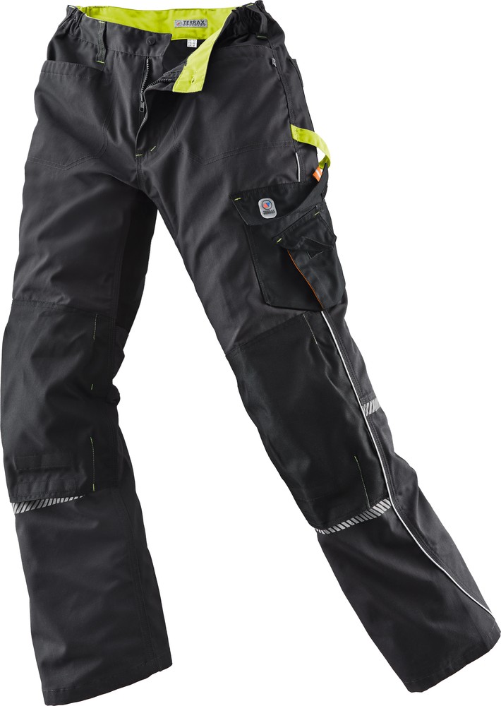 Terrax Workwear Kinder Arbeitshose Schwarz/Limette - Herren / Unisex