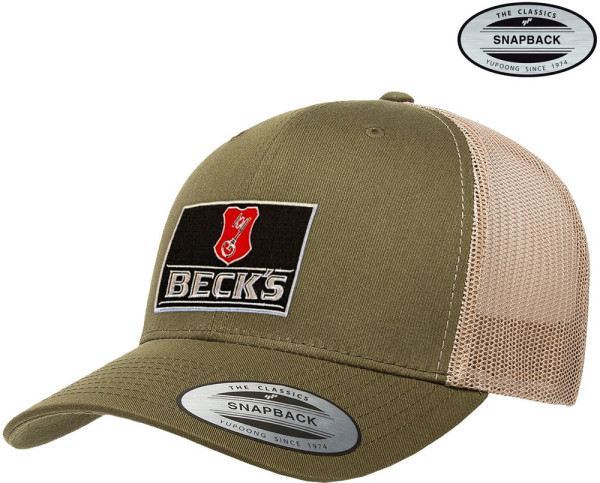 Beck's Beer Patch Premium Trucker Cap Olive-Khaki